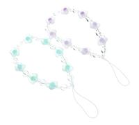 EPIGEIST 2 pièces Lanière Téléphone Fleurie DIY Bracelet Poignet pour Coque Portable Accessoire Pratique et Décoratif Charm Kawaii pour Femmes et Extérieur