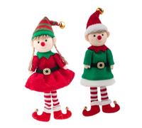 EPIGEIST 2 Pièces Ornements Peluche Lutins de Noël Poupées Suspendues Mignonnes pour Décoration Sapin Ambiance Festive pour Fête et Maison