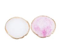 EPIGEIST 2 pièces Palette Nail Art Résine Dorée Plateau Manucure pour Mélange Vernis Bases et Pigments Design Agate Chic avec Bords Lisses Compact et Pratique