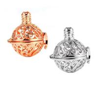 EPIGEIST 2 pièces Pendentifs Creux Spirale Géométrique pour Huile Essentielle Pendentifs Suspendus DIY Colliers Aromathérapie Argent