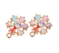 EPIGEIST 2 pièces Pendentifs Flocon pour Bracelet DIY Accessoires de Bijoux Colorés Lot de Décoration Noël Festive pour Création Personnalisée