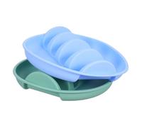 EPIGEIST 2 Pièces Plateau Taco Réutilisable avec Séparateurs Assiettes Silicone pour Dîner Famille Réchauffage Micro Ondes Service Pratique pour et Préparation Repas Bleu Ciel et Vert