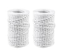 EPIGEIST 2 Rouleaux de Fil de Fer Floral 50 M Fil de Ligature Rustique pour Couronnes Ficelle pour Bouquets DIY Recouvert de Papier Blanc Décoration de Fleur et Emballage Présent
