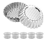 EPIGEIST 20 pièces Lot de Moules à Tartelettes Acier Inoxydable Antiadhésifs Mini Moules Multifonctions pour Gâteaux Muffins Quiches et Pâtisseries Réutilisables pour Cuisson Facile et