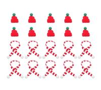 EPIGEIST 20 Pièces Mini Knit Hats and Scarf Set for Crafts Mini Christmas Snowman Caps and Tiny Knitted Scarves DIY Family Holiday Decoration Accessories for Dolls