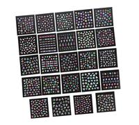 EPIGEIST 24 feuilles Autocollants Ongles Fluorescents Auto Adhésifs Styles Party Manucure Décalcomanies Nail Art Stickers pour Fête Cosplay