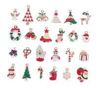 EPIGEIST 24 pièces Pendentifs DIY de Noël Alliage Émaillé Décorations Hiver Brillantes pour Bijoux Fait Main Accessoires Créatifs pour Bracelets et Colliers