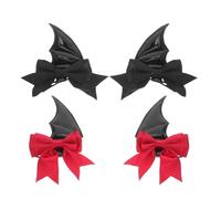 EPIGEIST 2paires Cornes de Démon et Pinces à Cheveux avec Ailes de Chauve-souris pour Halloween Décorations de Coiffure et Accessoires DIY