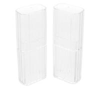 EPIGEIST 2pièces Porte-Cotons-tiges de Voyage Boîte Distributrice Transparente Étui de Rangement Portable pour Cure-Dents et Anti-poussière