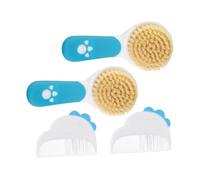 EPIGEIST 2Set Set de Brosse et Peigne Garçon Fille Doux pour Né Soins Chevelu et Coiffage Facile Brosse Croute de Lait Sécurisée Ensemble Bleu pour Tout Petits