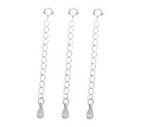 EPIGEIST 3 pièces Chaîne Rallonge Argentée avec Pendentif Eau Fermoir à Ressort Accessoire Bracelet et Collier Ajustable Rouille pour Bijoux DIY