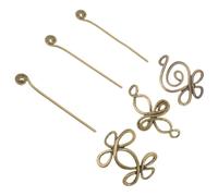 EPIGEIST 3 Pièces Épingles à Cheveux Alliage Rétro Viking et Chinois Accessoires pour Chignon de Mariée Design Ajouré Vintage pour Coiffures Traditionnelles et Modernes