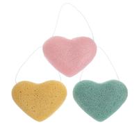 EPIGEIST 3 Pièces Éponges Nettoyantes Visage Forme de Cœur Éponge Démaquillante Douce et Épuratrice Convient à Tous Types de Peau Lot Lavable pour Usage Quotidien et Voyage