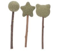 EPIGEIST 3 pièces Lot de Bâtons à Mâcher pour Chat Herbe à Chat Naturelle Jouets à Lècher et Nettoyer Les Dents Jouets Interactifs Intérieur Aide à Réduire Le Grignotage des Meubles