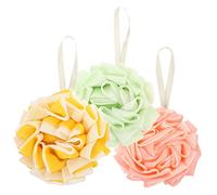 EPIGEIST 3 pièces Lot de Éponges de Bain Exfoliantes et Compactes pour Corps Accessoire de Salle de Bain pour Homme et Famille Loofah à Mousse Riche et Nettoyage Couleur Couleur Aléatoire