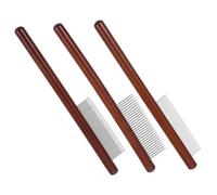 EPIGEIST 3 pièces Peigne pour Animaux Bois Démêloir avec Dents Arrondies Manche Ergonomique Antidérapant pour Chiens et Chats Élimination des Nœuds et Poils Morts