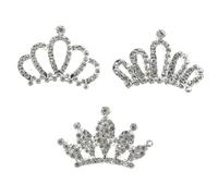 EPIGEIST 3 pièces Peignes à Cheveux pour Petites Filles Tiara Strass Décorative Accessoires pour Anniversaire et Fêtes Léger et Confortable
