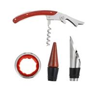 EPIGEIST 3 pièces Set de Ouvre-Bouteilles Bois pour Vin Rouge avec Verseur et Anneau Anti-Goutte Outil Puissant et Élégant pour Bouchons Liège