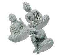 EPIGEIST 3 pièces Statue Bouddha Miniature de Verte Décoration pour Aquarium Salon et Jardin Sculpture Chinoise Méditative pour Entrée et Coin Méditation