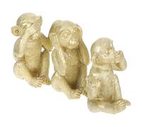 EPIGEIST 3 pièces Statues Résine Singes Décorations de Bureau Élégantes Résine Dorée pour Salon et Bureau