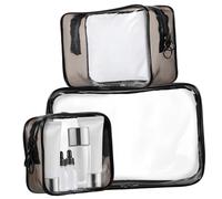 EPIGEIST 3 pièces Trousse de Maquillage Transparente Sac de Rangement Cosmétique Portable pour Voyage Organisation Pratique pour Toilette et Kit Voyage Sac Compact et Valise