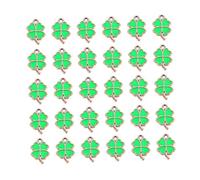 EPIGEIST 30 Pièces Pendentifs Trèfle à Quatre Feuilles Verts, Breloques Artisanales DIY pour Fabrication Bijoux, Accessoires Création Bracelets Saint-patrick, Charms Décoration Festive