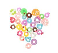 EPIGEIST 30 pièces Simulation Donut Adornments DIY Handmade Resin Phone Case Decor Accessories Set And Lifelike Craft Materials For Custom Mobile Cover Design