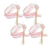 EPIGEIST 30 Pièces Wedding Fairy Wands with Bells and Lace Ribbons for Bridal Shower Party Decorations Lightweight Elegant Keepsakes and Photo Enhancers
