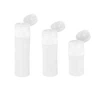 EPIGEIST 3pièces Bouteille Vide Silicone Pour Cosmétiques Bouteille De Voyage Pour Shampoing Et Lotion De Rangement Simple Blanc