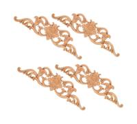 EPIGEIST 4 pièces Appliques Bois Sculpté Style Européen Décorations Robustes Bois de Caoutchouc pour Portes Meubles Ornements Durables