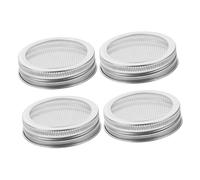 EPIGEIST 4 pièces Couvercle Germination Acier Inoxydable pour Bocal Large Ouverture Filtre Respirant pour Germoir Maison Jardin Cuisine