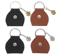 EPIGEIST 4 pièces Guitar Pick Holder Keychain Portable PU Pick Storage Pouch with Angel Wings Charm for Bass Mandolin