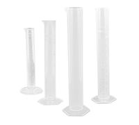 EPIGEIST 4 Pièces Lot de Cylindres Gradués Plastique Transparents avec Base Stable Bec Verseur Marqueurs Lisibles pour Mesure Précise Laboratoire Volumes