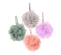 EPIGEIST 4 pièces Lot de Éponges de Bain Durables Maille Exfoliantes pour Corps Boules de Portables Pratiques pour Usage Quotidien Adultes