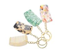 EPIGEIST 4 pièces Lot de Mini Peignes à Dents Larges Porte-clés Acétate Résistants et Portables pour Voyage Accessoires Créatifs de Coiffure