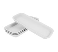 EPIGEIST 4 pièces Lot de sous-soucoupes Rectangulaires Résine Épaisse pour Pots de Fleurs Plateau Récupérateur Eau Réutilisable Adapté Aux Plantes Intérieur et Extérieur Base Stable et