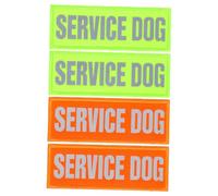 EPIGEIST 4 pièces Patches Réfléchissants pour Harnais Chien Service Dog Décor Adhésif Confortable et Pratique Vert et Orange pour Sécurité et Visibilité Nocturne