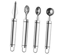 EPIGEIST 4 Pièces Set de Outils Acier Inoxydable pour Melon et Pastèque Cuillères Melon Baller Multifonctions Manche Confortable Précision et Durabilité pour Fruits et Garnitures