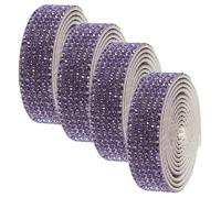 EPIGEIST 4 rouleaux Bande Strass Autocollante Décorative pour Ceinture de Mariage DIY Appliques Strass Adhésives pour Couture pour Robe Nuptiale Changeant Sous Lumière