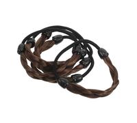 EPIGEIST 5 pièces Élastiques à Cheveux Tressés Marron Naturel Accessoires Coiffure Polyvalents pour Femmes Filles Anneaux Élastiques Sans Dommage pour Queue de Cheval Style Lisse et
