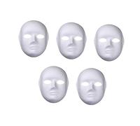 EPIGEIST 5 Pièces Masques DIY à Peindre Blancs Pâte à Papier pour Garçon Fille Mascarade Fête Carnaval Déguisement Créatif