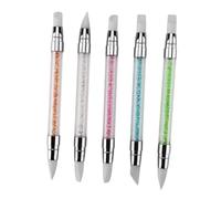 EPIGEIST 5 pièces Set de Nail Art Silicone Double Tête Stylo Sculpture Ongles et pour Manucure Pinceaux Dotting Pen pour Motifs et Gravures Professionnelles et Maison