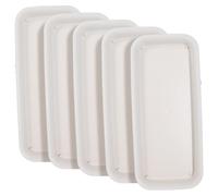 EPIGEIST 5 Pièces Soucoupe pour Pot de Fleurs Rectangulaire Beige Plateau Résistant Chaleur Résine PP Protège Surfaces et Conserve Lot de Facile à Nettoyer