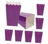 EPIGEIST 50 Boîtes à Popcorn en Papier Violet Pliables, Seaux à Grignoter pour Fête, Boîte à Pop-corn Vide Résistante la Graisse, pour Mariage et Buffet D’en-cas