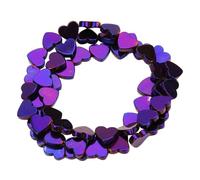EPIGEIST 50 Pièces Bracelet Coeur entretoise pour en Forme de Strass Pierre cœur Fabrication de Bijoux en Perles intercalaires Perle d'espacement de Bijoux Mini Perles de Coeur Violet,Mauve