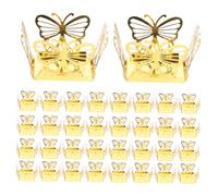 EPIGEIST 50 pièces Lot Boîtes à Bonbons Creuses Dorées Emballage Carré pour et Truffes Protection Solide pour Cadeaux Mariage et Fêtes