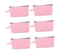 EPIGEIST 6 Pièces Canvas Cosmetic Bags with Zipper Multi Purpose Travel Toiletry Pouches Blank Pencil Cases for Women Soft Canvas Storage Organizers