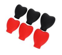 EPIGEIST 6 Pièces de Pinceaux de Maquillage Silicone Ensemble de Housses Durables pour Brossettes Cosmétiques Rouge et Noir Accessoire Pratique pour Voyage Rangement