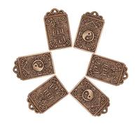 EPIGEIST 6 Pièces Pendentifs Porte-clés Laiton Antique Décor Huit Diagrammes pour Suspension Voiture Ornement DIY et Symbolique