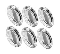 EPIGEIST 6 Pièces Plateau de Service Ovale Acier Inoxydable Plateau Brillant pour Poisson Vapeur Sushi Dessert et Viande pour Repas Quotidiens et Occasions Spéciales